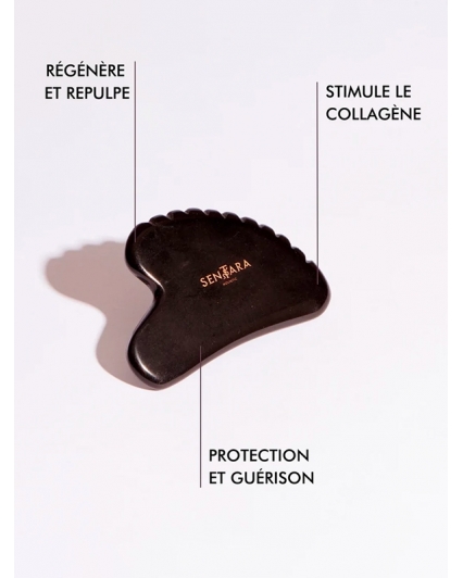 Gua Sha Obsidienne Noire - outil de massage visage - Sentara
