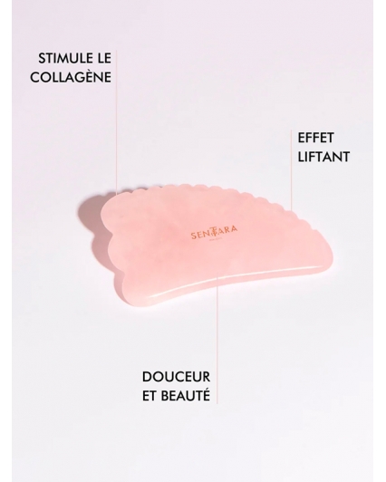Gua Sha Quartz Rose - outil de massage visage - Sentara Holistic