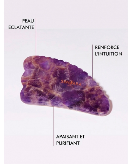 Gua Sha Améthystes - outil de massage visage - Sentara Holistic