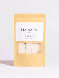 Gua Sha Coeur à dents en Jade Blanc - Sentara Holistic