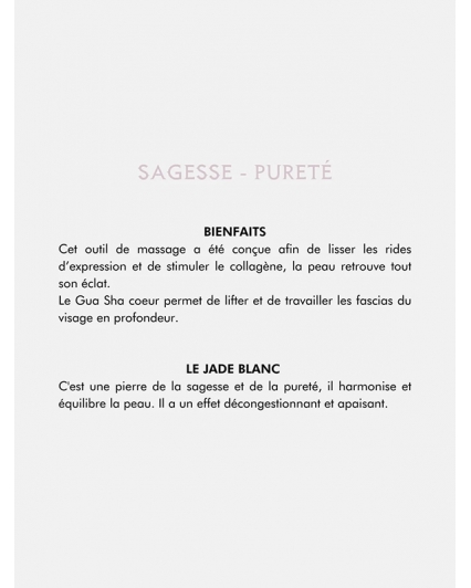 Gua Sha Coeur à dents en Jade Blanc - Sentara Holistic