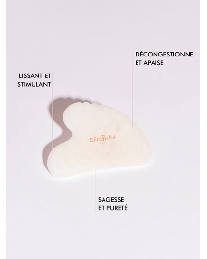 Gua Sha Coeur à dents en Jade Blanc - Sentara Holistic