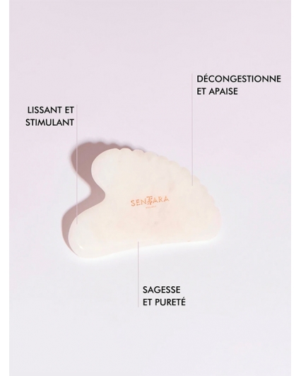 Gua Sha Coeur à dents en Jade Blanc - Sentara Holistic