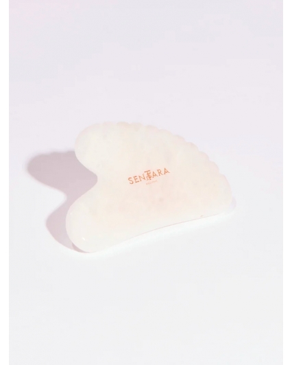 Gua Sha Coeur à dents en Jade Blanc - Sentara Holistic