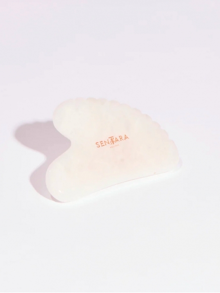 Gua Sha Coeur à dents en Jade Blanc - Sentara Holistic