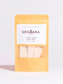 Gua Sha Coeur à dents en Jade Blanc - Sentara Holistic