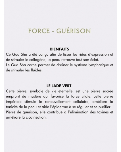 Gua Sha Corne à dents en Jade Vert - outil de massage - Sentara Holistic