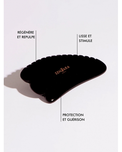 Gua Sha Obsidienne Noire - outil de massage visage - Sentara