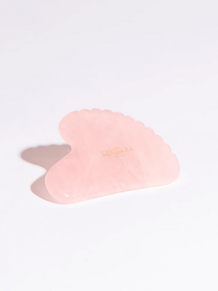 Gua Sha Coeur à dents en Quartz Rose - Sentara Holistic