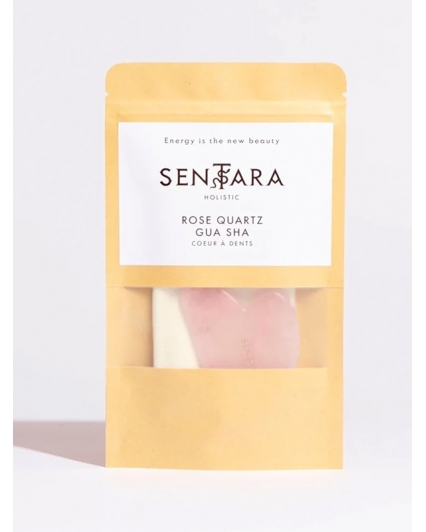 Gua Sha Coeur à dents en Quartz Rose - Sentara Holistic