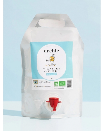 Vinaigre de cidre Bio avec sa Mère - Recharge 1 L - Archie