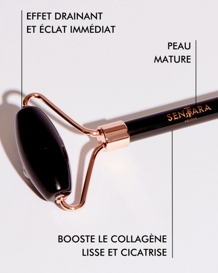 Rouleau facial en Obsidienne Noir - Sentara Holistic
