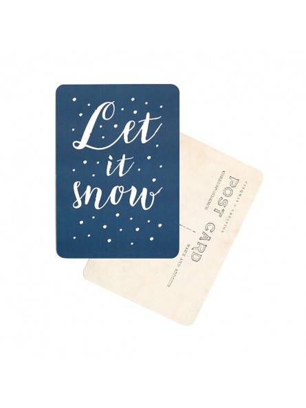 Carte postale - Let It Snow - Bleu nuit